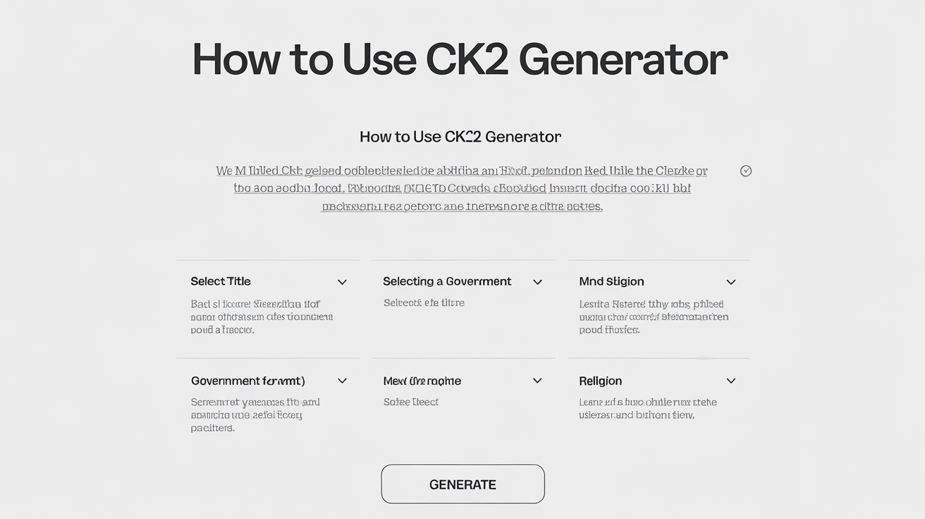 CK2Generator.com Guides